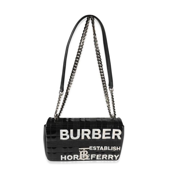 120738 av e7c7d18d 4418 4d55 9c2c be533aa8b177 Burberry Black White Glossy Leather Small Lola Bag