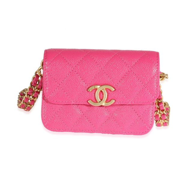 120754 fv 7c723eaa bbea 4f93 90e8 709a582265ff Chanel Dark Pink Quilted Caviar Melody Coin Purse With Chain