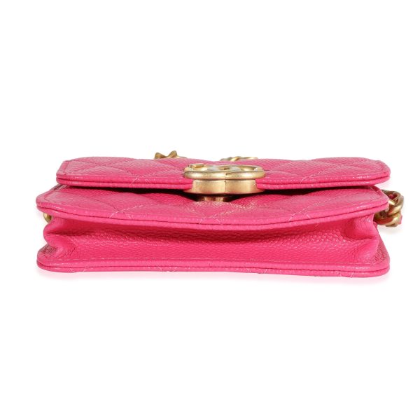 120754 stamp fce083aa 8c84 46dc 9ed6 7a816609cdaf Chanel Dark Pink Quilted Caviar Melody Coin Purse With Chain