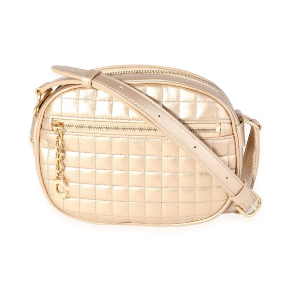 120759 fv d930632e 4d17 4563 b5d1 5fe3d5eca3a1 Celine Gold Quilted Leather Small C Charm Camera Bag