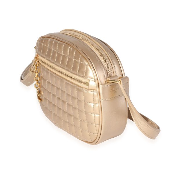 120759 sv 30ef0a91 e122 47d5 8ab4 7b269c5188a0 Celine Gold Quilted Leather Small C Charm Camera Bag