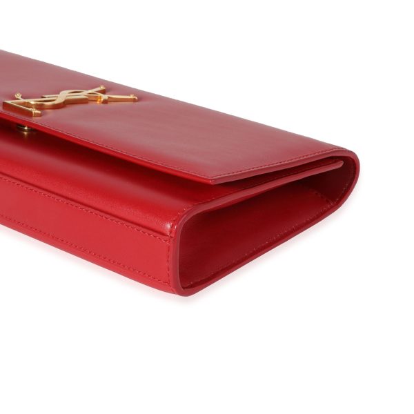 120761 box Saint Laurent Red Smooth Calfskin Cassandre Clutch