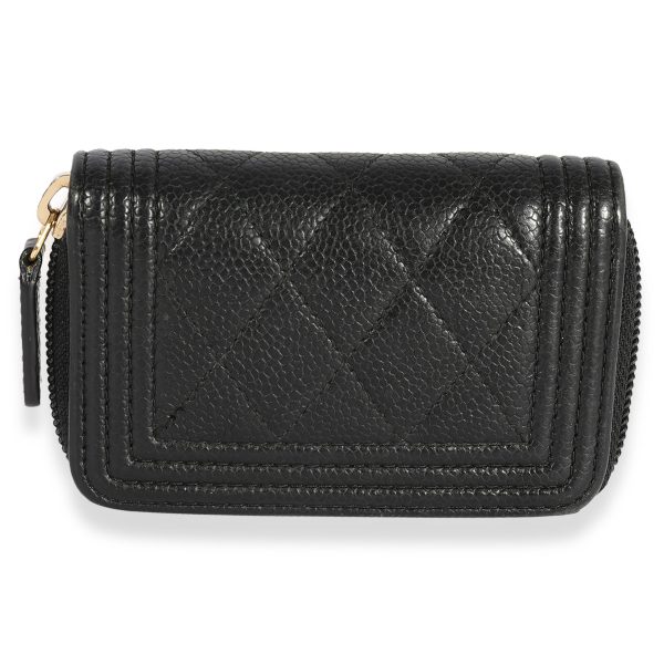 120830 pv d8950125 f599 40d2 8c34 d9088b09dffe Chanel Black Quilted Caviar Zip Around Boy Coin Purse