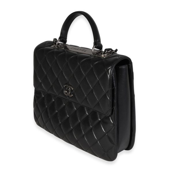 120906 sv 4e0876c5 56aa 4ca4 98ed d5aeb9064238 Chanel Black Quilted Lambskin Large Trendy Top Handle Bag