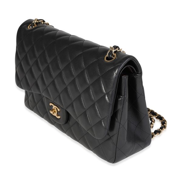 120923 sv 75360b55 634c 4880 8082 ca2e4cd334e0 Chanel Black Quilted Lambskin Jumbo Classic Double Flap Bag