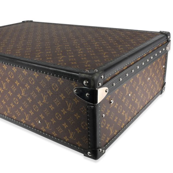 120960 box Louis Vuitton Monogram Macassar Black Leather Alzer Trunk 70