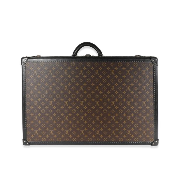 120960 pv Louis Vuitton Monogram Macassar Black Leather Alzer Trunk 70