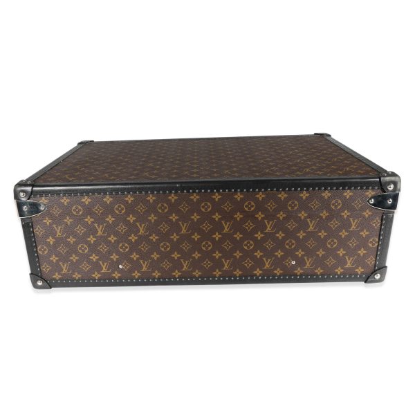 120960 stamp Louis Vuitton Monogram Macassar Black Leather Alzer Trunk 70