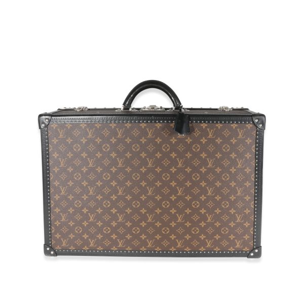 120961 fv Louis Vuitton Monogram Macassar Black Leather Alzer Trunk 60