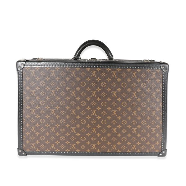 120961 pv Louis Vuitton Monogram Macassar Black Leather Alzer Trunk 60