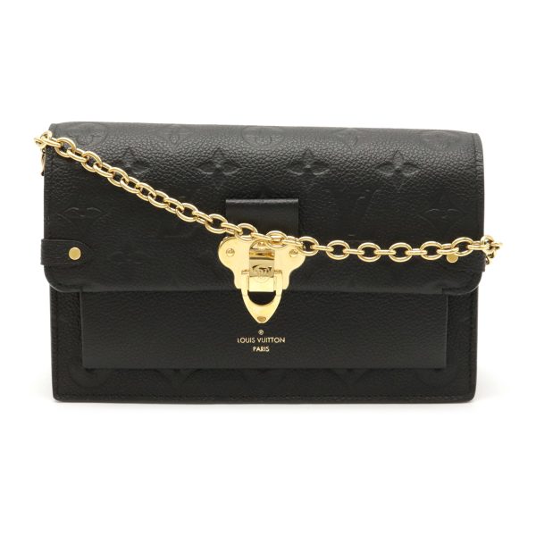 12100746 Louis Vuitton Monogram Empreinte Victoire Chain Shoulder Bag Noir Black