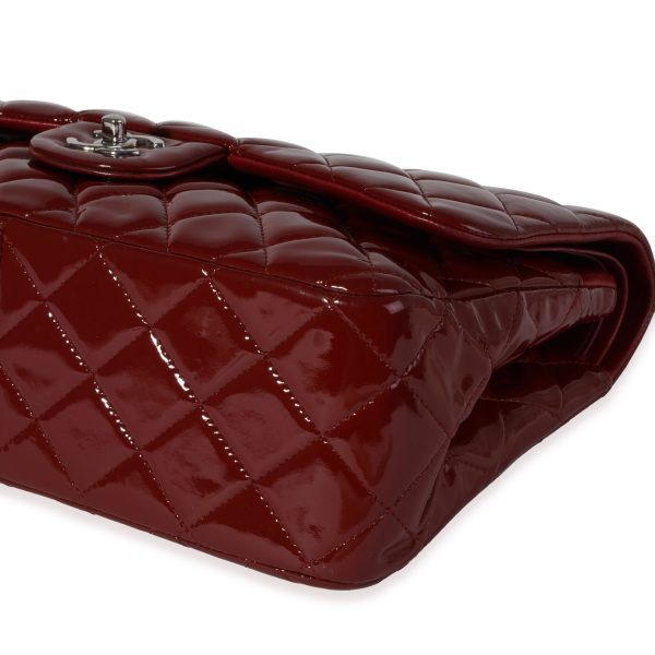 121097 box dbcf28bd 0ee6 41c0 9d72 569a0ec05dbf Chanel Dark Red Quilted Patent Leather Jumbo Classic Double Flap Bag