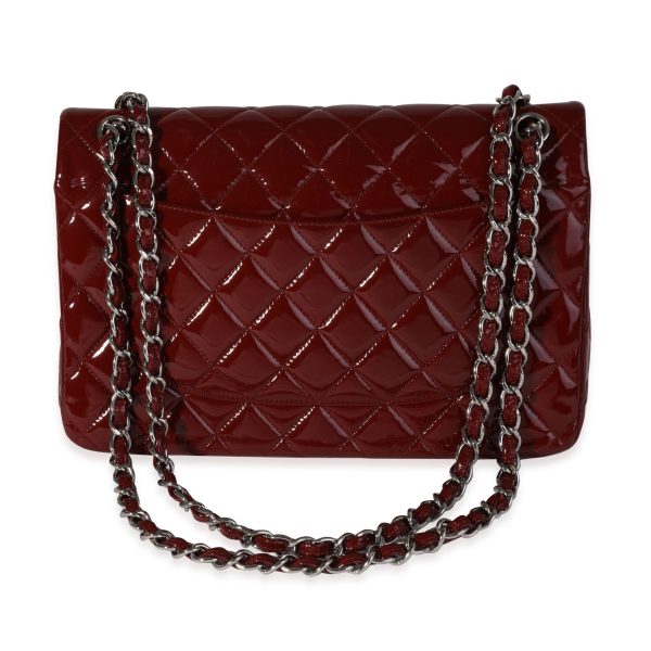 121097 pv 9a5a018f 343a 488d 9820 a7f4ecbd3654 Chanel Dark Red Quilted Patent Leather Jumbo Classic Double Flap Bag