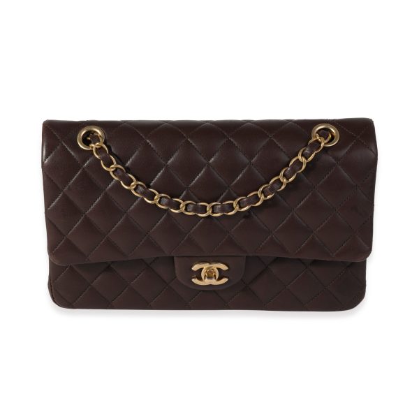 121127 fv Chanel Chocolate Brown Quilted Lambskin Medium Classic Double Flap Bag