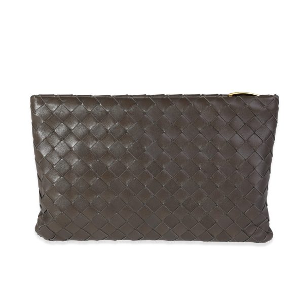 121157 pv Bottega Veneta Taupe Intrecciato Zip Cases