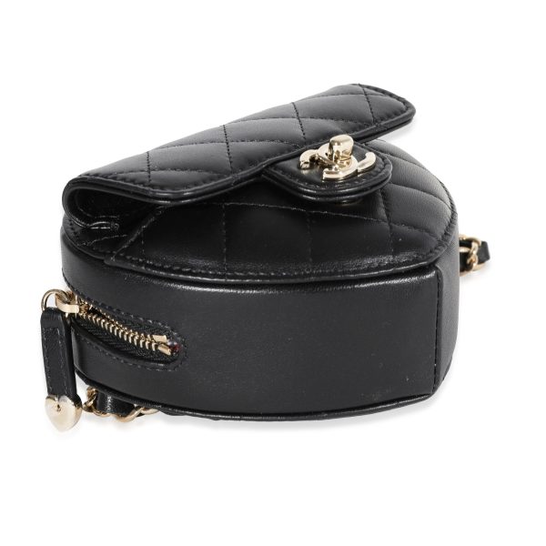 121285 clasp Chanel Black Quilted Lambskin Heart Belt Bag