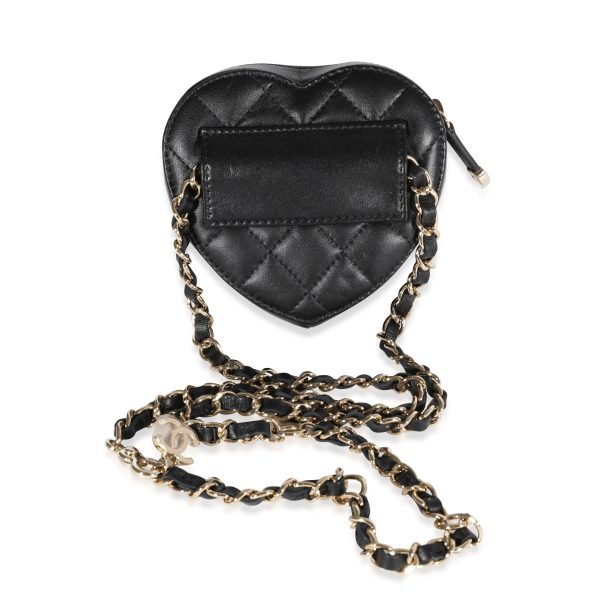 121285 pv Chanel Black Quilted Lambskin Heart Belt Bag