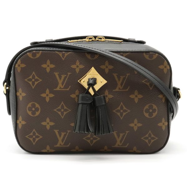 12131014 Louis Vuitton Monogram Saintonge Shoulder Bag 2way Handbag Tassel Leather Noir Black