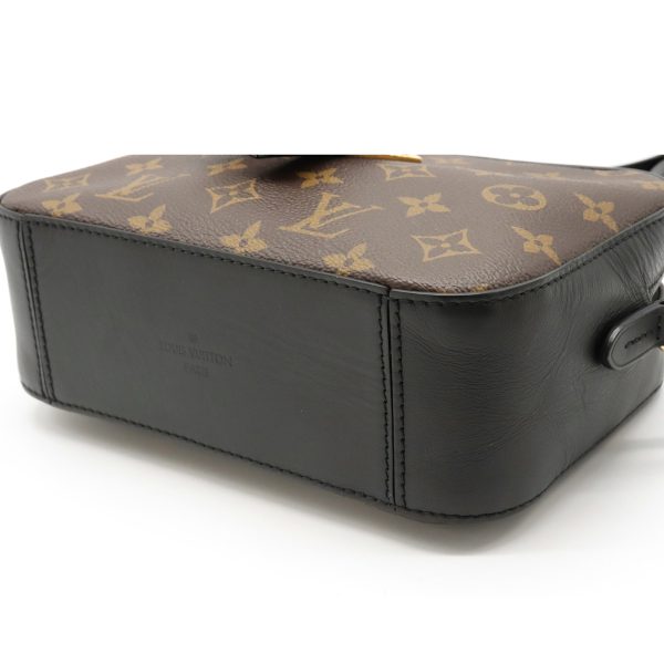 12131014 2 Louis Vuitton Monogram Saintonge Shoulder Bag 2way Handbag Tassel Leather Noir Black