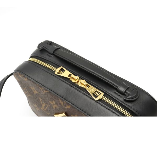 12131014 5 Louis Vuitton Monogram Saintonge Shoulder Bag 2way Handbag Tassel Leather Noir Black