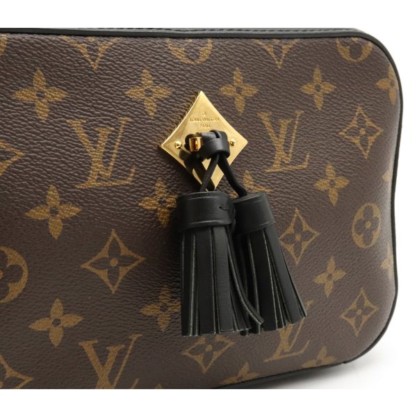 12131014 7 Louis Vuitton Monogram Saintonge Shoulder Bag 2way Handbag Tassel Leather Noir Black