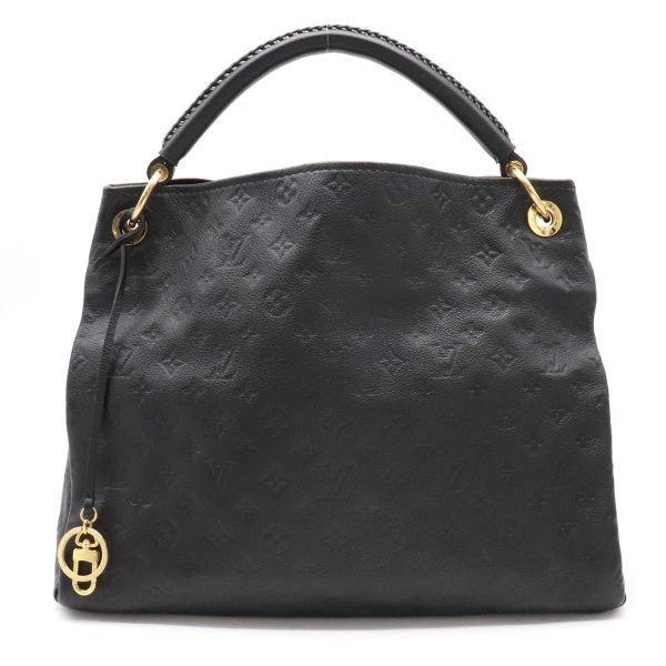 12131056 Louis Vuitton Monogram Empreinte Artsy MM Tote Shoulder Bag Leather Noir Black