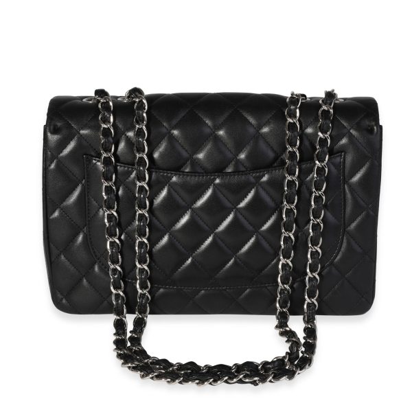 121323 pv Chanel Black Quilted Lambskin Jumbo Classic Single Flap Bag