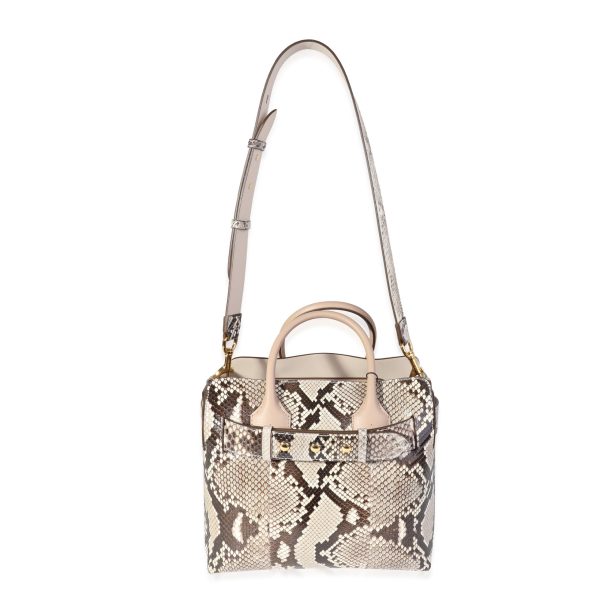 121353 bv Burberry Natural Python Pale Drift Leather Small Belt Bag