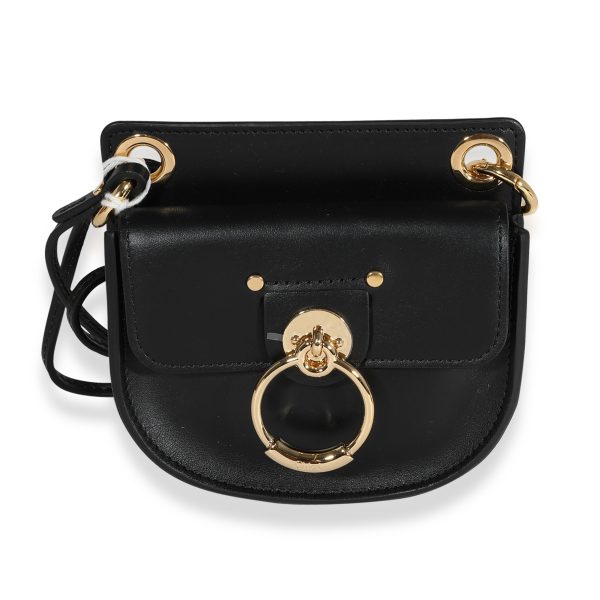 121362 fv Chloe Black Leather The Mini Flat Pouch