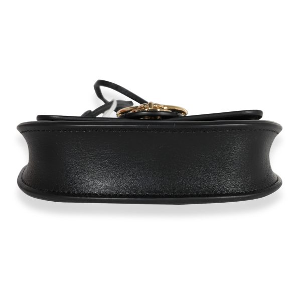 121362 stamp Chloe Black Leather The Mini Flat Pouch