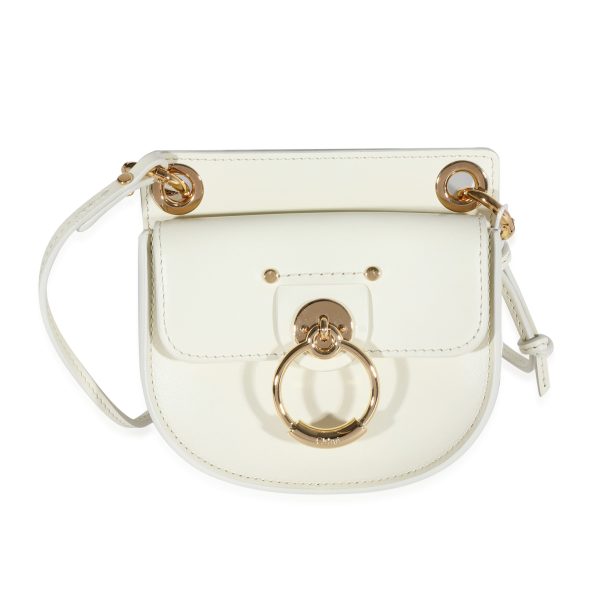 121364 fv Chloe Natural White Leather The Mini Flat Pouch