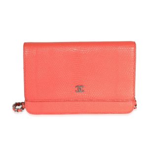 121423 fv Chanel Coral Lizard Wallet On Chain