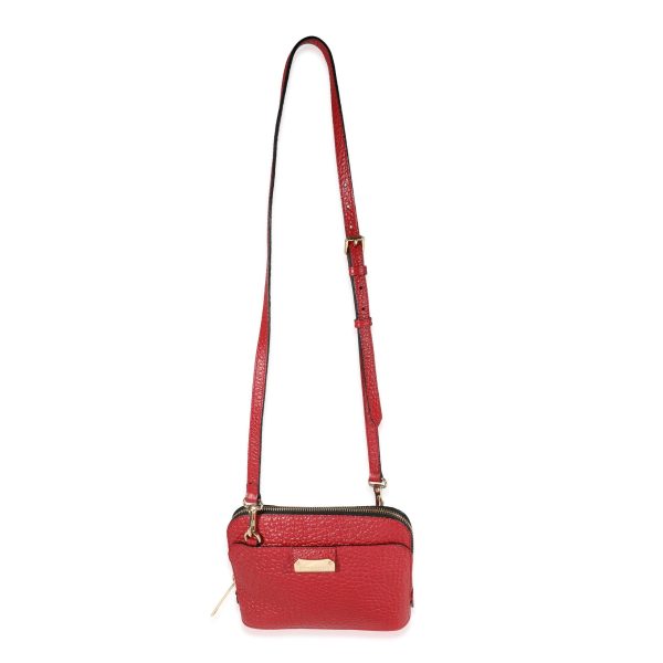 121447 av da1b420c f6ef 4326 b1e8 61824663c090 Burberry Red Pebbled Leather Crossbody