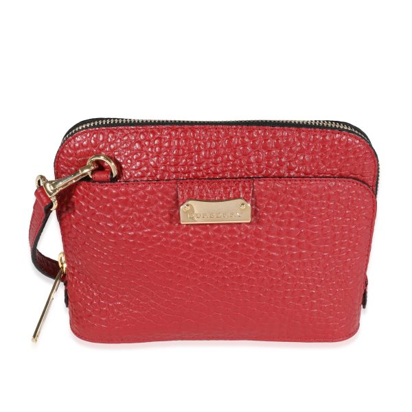 121447 fv 2b03cf9e a3bb 4f50 a032 bda36dbcb164 Burberry Red Pebbled Leather Crossbody