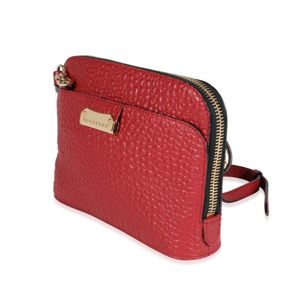 121447 sv ced4458b 3f06 4567 a149 e7ba88be206d Burberry Red Pebbled Leather Crossbody