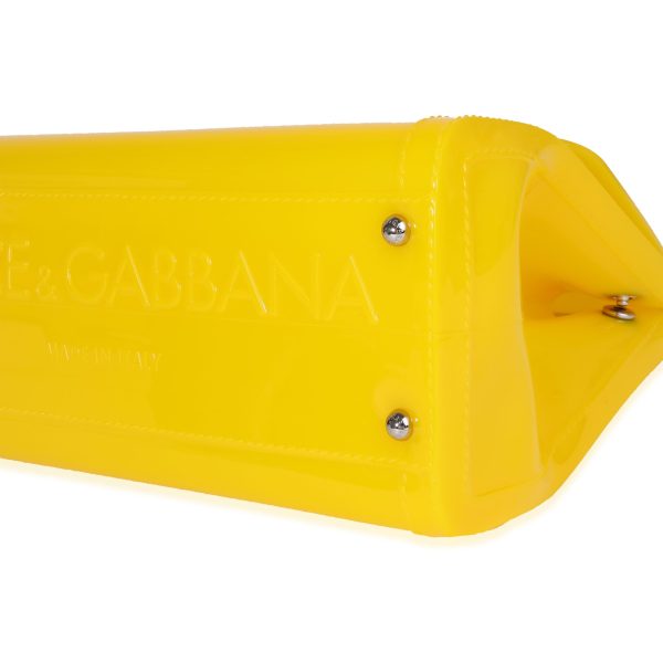 121460 box Dolce Gabbana Yellow PVC Miss Sicily Jelly Top Handle Bag