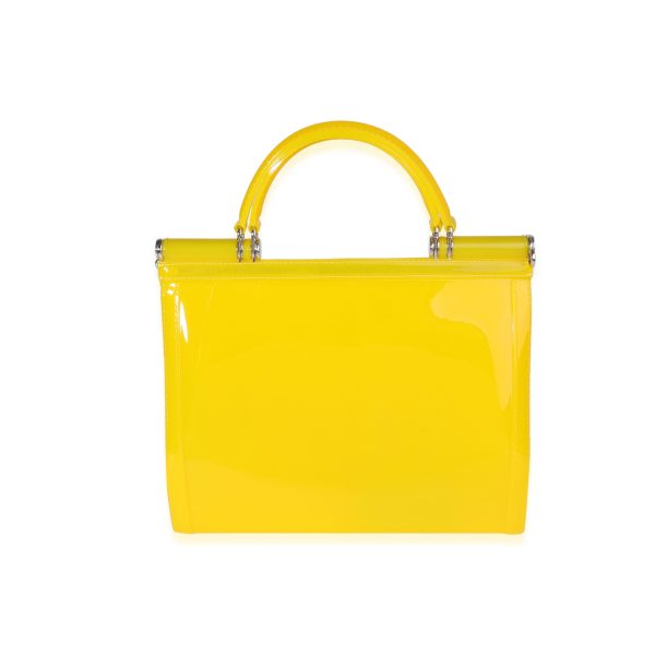 121460 pv Dolce Gabbana Yellow PVC Miss Sicily Jelly Top Handle Bag