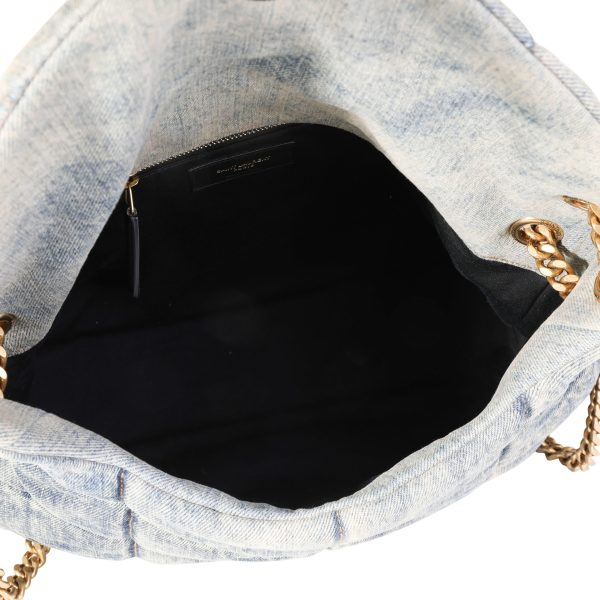 121479 av 1ca1e098 a162 47c1 acd6 568d79e29318 Saint Laurent Blue Vintage Denim Medium Puffer Flap Bag