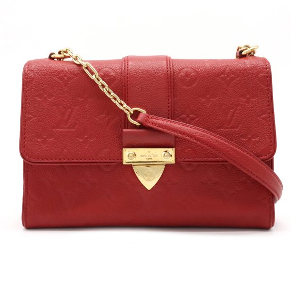 12150390 Louis Vuitton Monogram Empreinte Saint Sulpice PM Chain Shoulder Bag Sleaze Red
