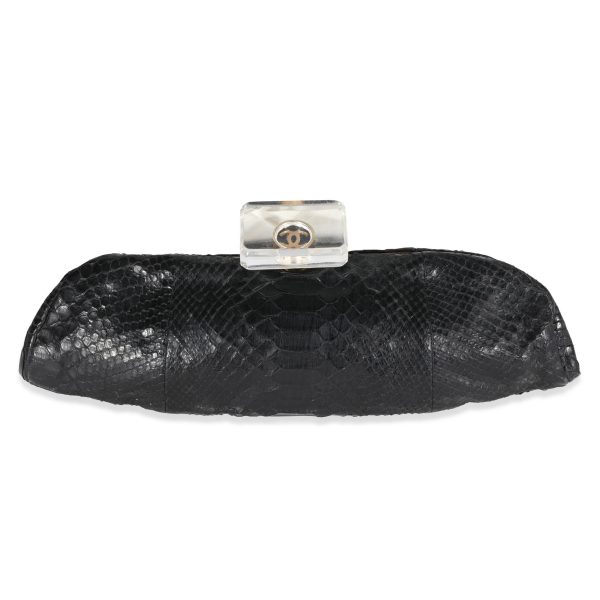 121579 fv cfb3b777 eff7 4675 b593 908bbde18477 Chanel Black Python Perfume Bottle Top Clutch