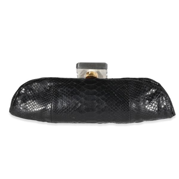 121579 pv 91c350aa eb34 4153 bd6b 4e40c77944b8 Chanel Black Python Perfume Bottle Top Clutch