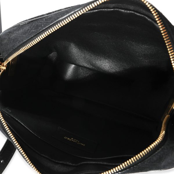 121642 bv Saint Laurent Black Suede Leather All Over Monogram Camera Bag