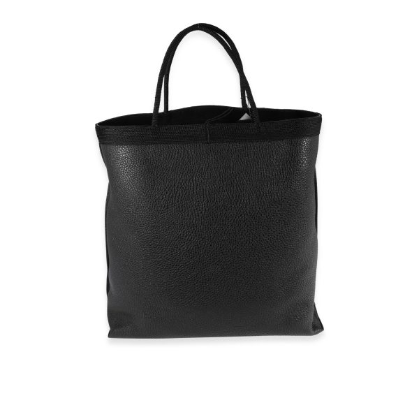 121643 pv Saint Laurent Black Grained Leather Passamaneria Patti Tote