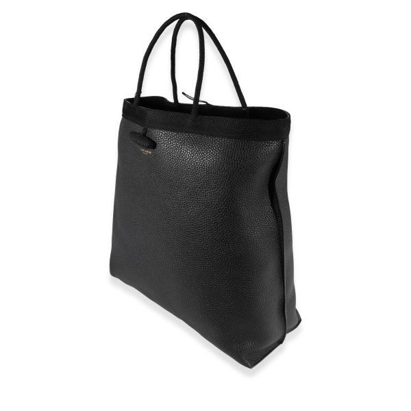 121643 sv Saint Laurent Black Grained Leather Passamaneria Patti Tote