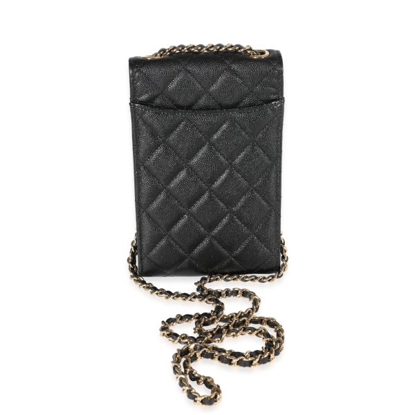 121787 pv 38fc10f3 2812 457c 9779 6b2d0a6a9215 Chanel Black Quilted Caviar Phone Holder Crossbody