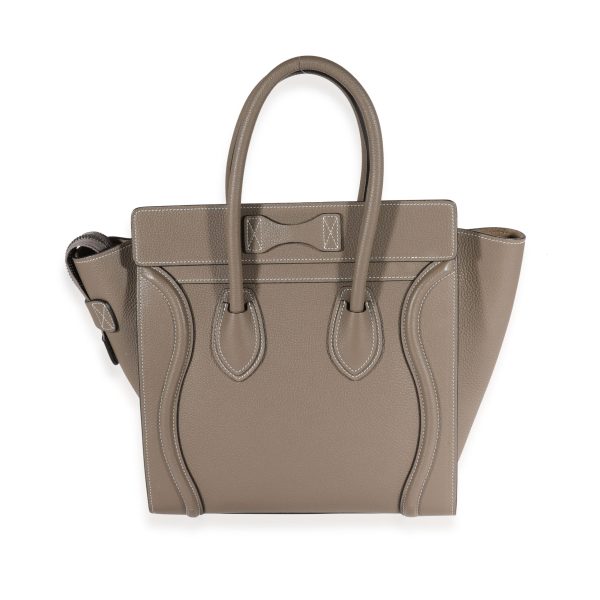 121840 pv 8c4b98d9 3d74 4a26 968f 47c725075435 Celine Taupe Grained Calfskin Micro Luggage Tote