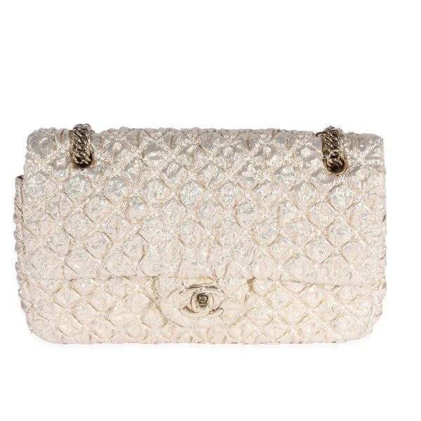 121898 fv 09f0db55 851a 4178 8be3 13ad34dd48c1 Chanel Gold Metallic Quilted Lamé Flap Bag