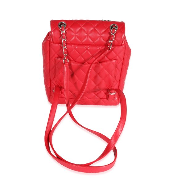 121981 pv Chanel Red Lambskin Small Urban Spirit Backpack