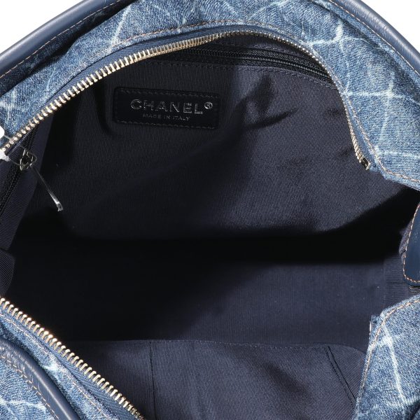 121991 ad1 Chanel Blue Quilted Denim Calfskin Large Gabrielle Hobo