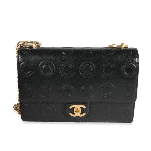 122066 fv 0b188e8c 8360 4f38 b98d 93d11aa56921 Chanel Black Coco Embossed Leather Flap Shoulder Bag